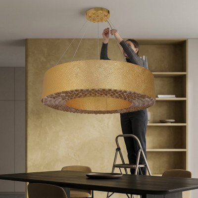 Krouneliichter Modern Gold Wunnzëmmer Beliichtung Plafongliicht Lampe