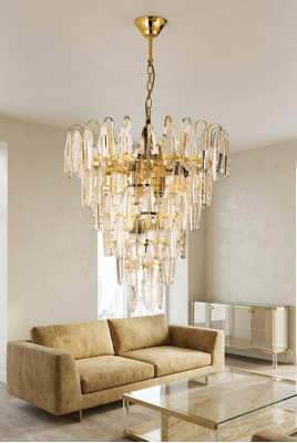 Krounluucht Luucht Luucht Hängluucht Wunnzëmmer nei Modern Gold