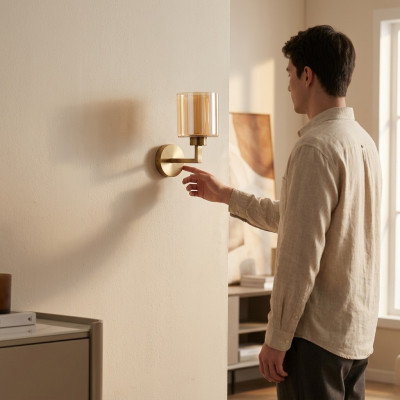 Wandlampe schéine Stil Modern Plafonnière nei Schlofkummer Gold