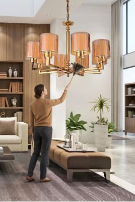 Lüster Stil Modern Plafongslicht schéin Luucht Gold nei Luxus
