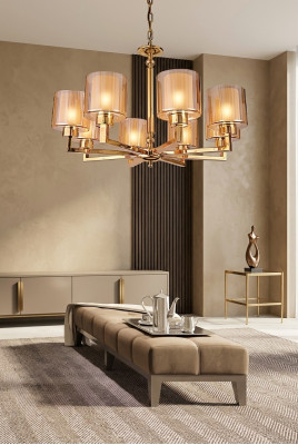 Lüster Stil Modern Plafongslicht schéin Luucht Gold nei Luxus