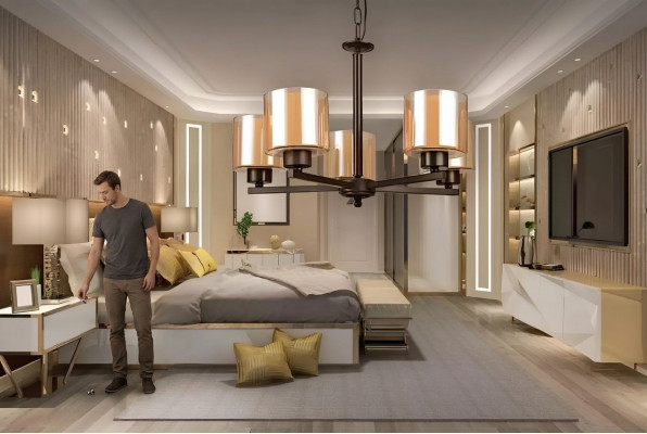 Krounluucht Wunnzëmmer Stil Modern Hänkeluucht Schlofzëmmer Luxus nei
