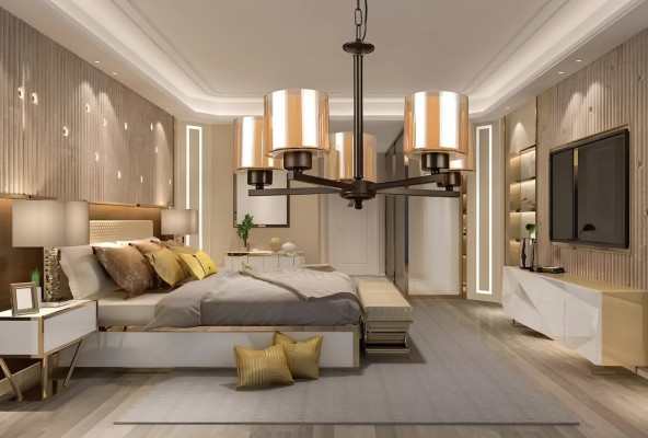 Krounluucht Wunnzëmmer Stil Modern Hänkeluucht Schlofzëmmer Luxus nei
