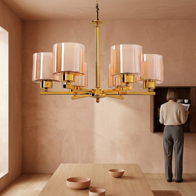Plafongsliicht Hänkeliicht Hänklamp Living Zëmmer Luxus Lüster Glas