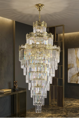 Kronléuchter Stil klassesch Luster Drëps Wunnzëmmer Lampe Luxus 80x230