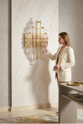 Wandleuchte Design Korridor Luuchten Wohnzimmer Luxus nei Gold