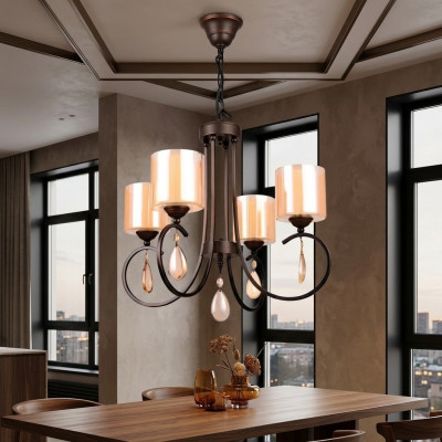 Deckenluucht Hänkend Design Modern Gold Wunnzëmmer Glas nei
