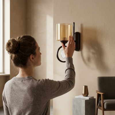 Wandluucht Wunnzëmmer Luxus Gold Schlofkummer Modern Lüster Glas