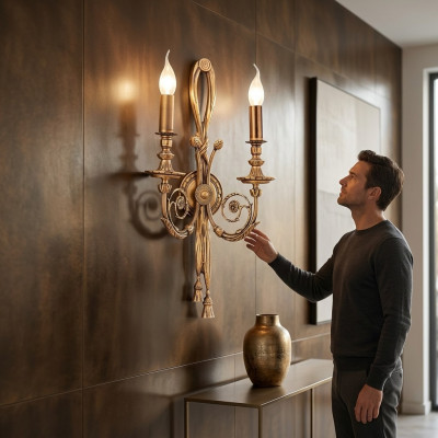 Wandluucht Gold Wandluucht Klassesch Luucht Barock Luucht Gold