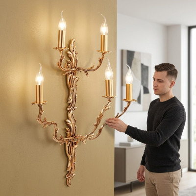 Wandlampe Wand Luuchten Luuchten Wunnzëmmer Schlofzëmmer Luxus Gold
