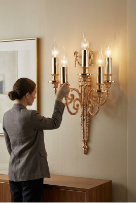 Wandluucht Wandlampe Luuchten Wand Luuchten Käerzen Gold Wandlampen Luucht