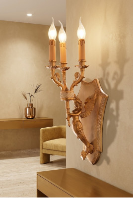 Gëllen Wandleuchte Design Luucht Lämp Wohnzimmer Luxus Schlofzëmmer Nei
