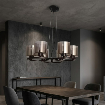 Deckenlampe Luster Plafongsbeliichtung schwaarz Luster Glas