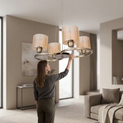 Plafongslampe Modern Glas Plafong Hänkeplafong Wunnzëmmer Hänkend Neit