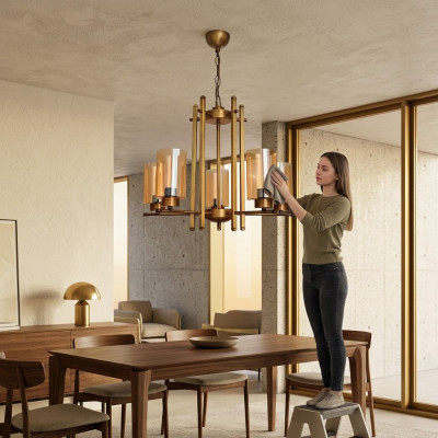 Plafongsliichter Wunnzëmmer Hänkluucht Luster Glas nei Luxus Luucht