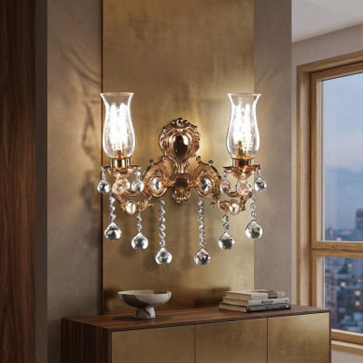Wandleuchte Wohnzimmer Luxus Gold Schlofkummer Modern Luster Kristall
