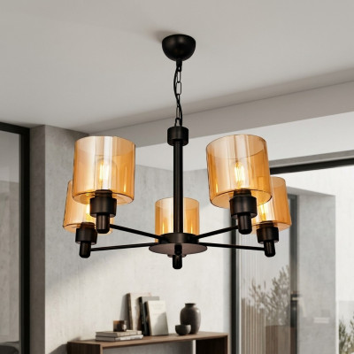 Plafongslamp Luster Glas Plafongslampe Wunnzëmmer Hänklamp 65x70