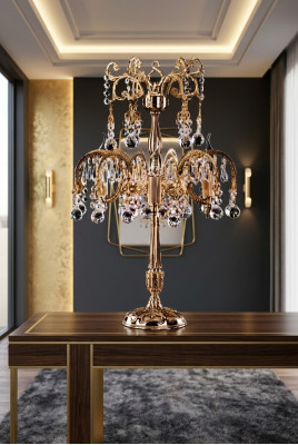 Dëschluucht Schlofzëmmer klassesch Nuetsdëschluucht Luxus Gold nei