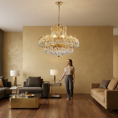 Luxus Plafongsliichter Hotel Luucht Grouss Plafongsliichter 75x120cm Kronluuchter