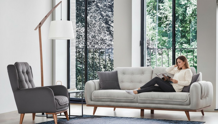 Sofa Couch 3+1 Sëtz Sofagarnitur Couches Poliester Miwwelen Sofas Set Grupp