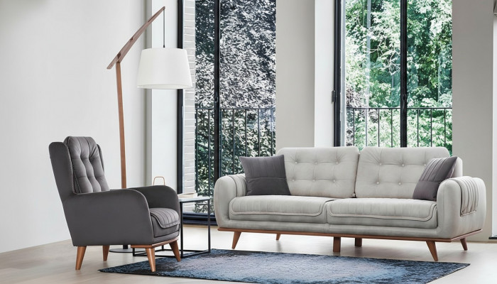 Sofa Couch 3+1 Sëtz Sofagarnitur Couches Poliester Miwwelen Sofas Set Grupp