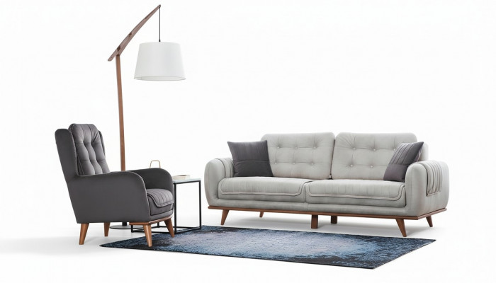 Sofa Couch 3+1 Sëtz Sofagarnitur Couches Poliester Miwwelen Sofas Set Grupp