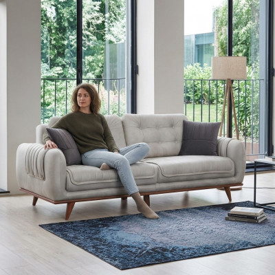 Grau Canapé Sofa Wunnzëmmer Canapéë Polstermiwwele Drësëtzeger Sofas