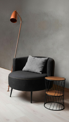 Schwaarze Moderne Sessell Wunnzëmmer Sessel Fauteuil Clubfauteuil Nei
