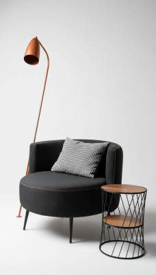 Schwaarze Moderne Sessell Wunnzëmmer Sessel Fauteuil Clubfauteuil Nei