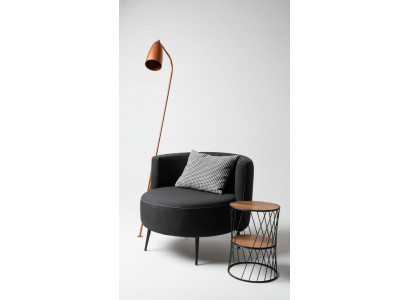 Schwaarze Moderne Sessell Wunnzëmmer Sessel Fauteuil Clubfauteuil Nei