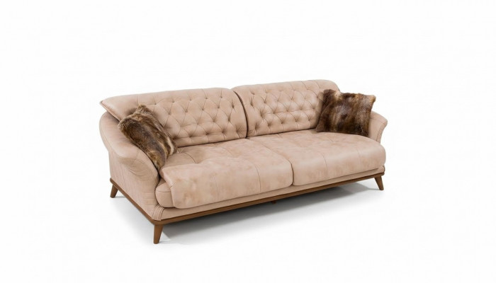 Brong Canapé Sofa Wunnzëmmer Canapéë Polster Miwwel Dräisëtzer 221cm