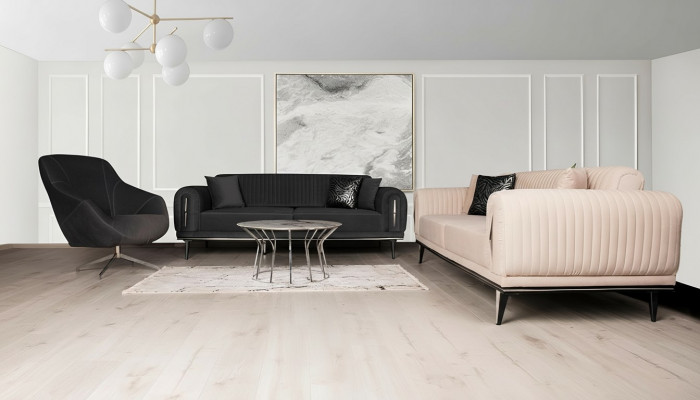 Sofa Canapé 3+3 Sëtz Sofagarnitur Couches Polster Miwwelen Sofas Set Grupp