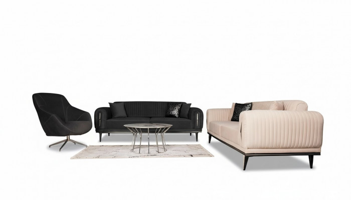 Sofa Canapé 3+3 Sëtz Sofagarnitur Couches Polster Miwwelen Sofas Set Grupp