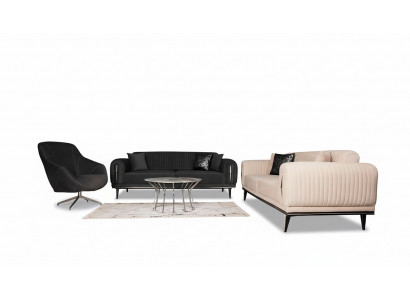 Sofa Canapé 3+3 Sëtz Sofagarnitur Couches Polster Miwwelen Sofas Set Grupp