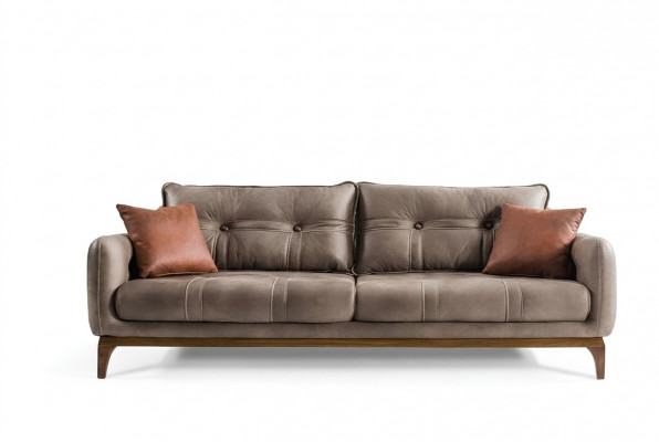 Sofaen Couch Dreisëtzer Designer Couch Sofa Polstersëtz Miwwelen Brong Wunnen