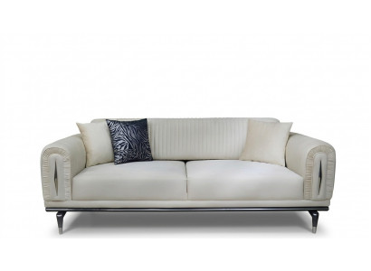 Drësëtzeger Couch Polster Miwwelen Ariichtung 3 Sëtzplaz Couche Sofa Stoff.