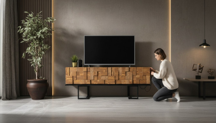 Modern Holz Kommode Sideboard Fernsehstänner Schaf Möbel 180cm