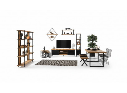 Design Bücher Regal Schaf Schief Holz Regaler 160x35x180cm Wunnzëmmer