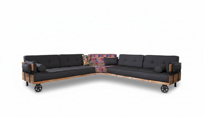 Couch Loft Polster Eckcouch Miwwelen op Rieder Eckcouchen Eckensemble Canapé 2-teileg.