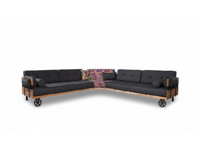 Couch Loft Polster Eckcouch Miwwelen op Rieder Eckcouchen Eckensemble Canapé 2-teileg.