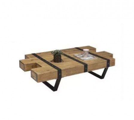 Loft Couchtisch Design Miwwelen Dësch 130x80 Wunnzëmmer Holzdësch Couchtischen