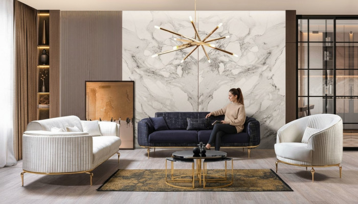 Sofagarnitur 331 Sëtz Modern Couch Sofa Fautteuil Sofas Luxus Set 3-Teileg