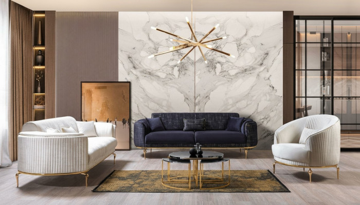 Sofagarnitur 331 Sëtz Modern Couch Sofa Fautteuil Sofas Luxus Set 3-Teileg