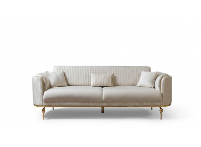 Modern Zëmmer Sofa Luxus wäiss Sofas Gepolstert Sëtz 3 Sëtzplazen
