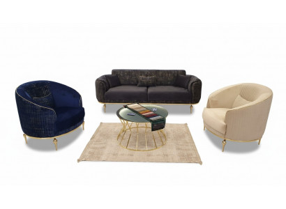 Luxus Sofagarnitur 311 Sëtz Sofa Couch Set Wunnzëmmer Garnitur 3tlg.