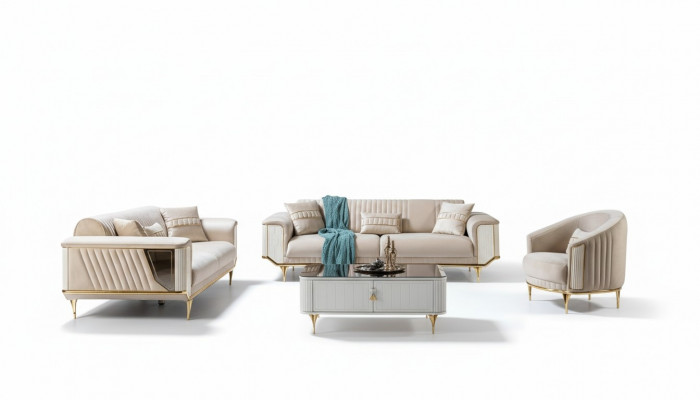 Sofa Set 3+3+1 Sëtz Modern Sofagarnitur Wunnzëmmer Luxus Garnitur Nei