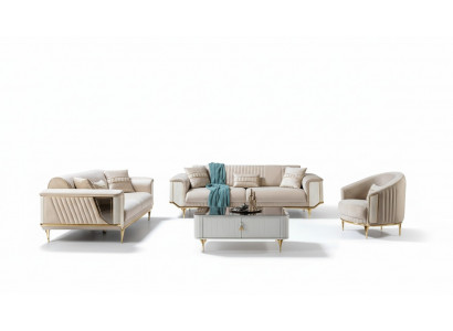 Sofa Set 3+3+1 Sëtz Modern Sofagarnitur Wunnzëmmer Luxus Garnitur Nei