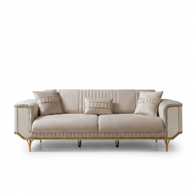 Luxus 3-Sëtz Sofa Wunnzëmmer Blo Sofas Design Modern Couch Miwwelen