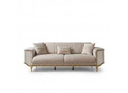 Luxus 3-Sëtz Sofa Wunnzëmmer Blo Sofas Design Modern Couch Miwwelen