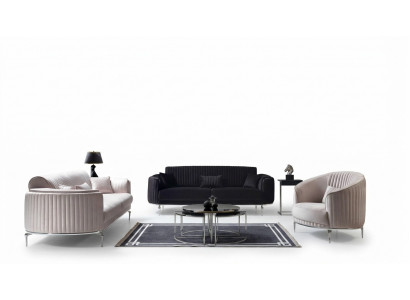 Sofa Set 331 Sitzer Luxus Modern Set Wohnzimmer Möbel Textil Sofagarnitur